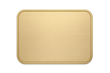 Blank gold brushed metal plaque template transparent background
