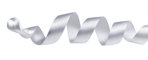 Silvery ribbon in a spiral pattern