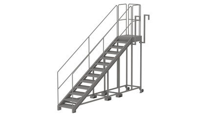 3d rendering ladder with movable wheels