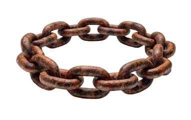 Obraz premium Rusted chain forms a circular ring
