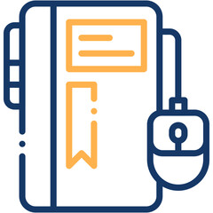 Vector icon EBooks, ELearning, Education, Online Class, Digital Book, Mouse