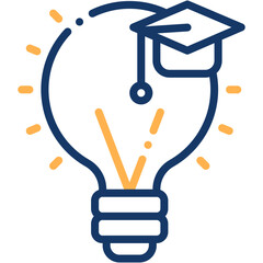 Vector icon Education, Idea, Study, Learning, Light, Online Learning