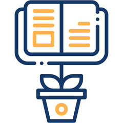 Vector icon Knowledge, Book, Learn, Education, Plant, Growth