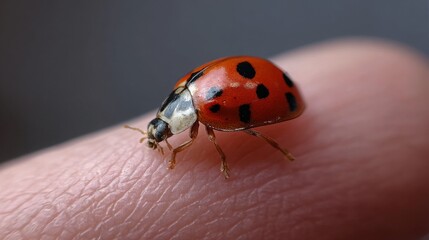 Tiny Wonder: Ladybug on a Finger