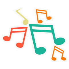 Retro Music Note Sticker