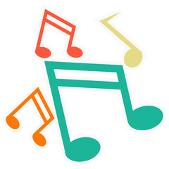 Retro Music Note Sticker