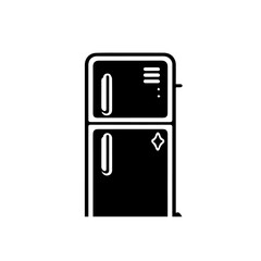 Compact Single Door Refrigerator Fridge Vector Illustration