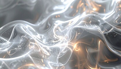 Fototapeta premium Abstract Transparent Wave Design Flowing with Iridescent Light Effect