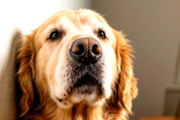 Close-up Golden Retriever Dog Face Nose