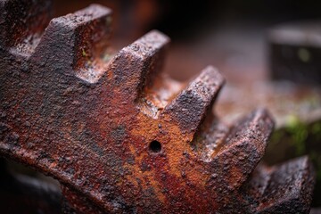 Close-up of a rusted gear