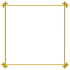 Obraz premium gold-colored frame with floral decorations.