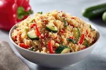 Bowl of vibrant quinoa salad