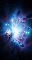 Vibrant nebula with swirling cosmic gas and distant stars