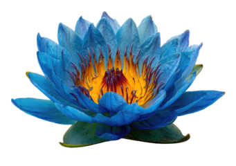 Vibrant blue lotus flower, detailed close-up (6)