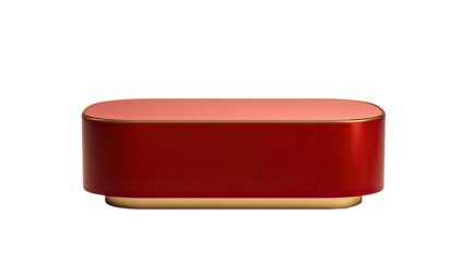 Oval, red, and rose-gold accent table