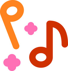 주황빛 리듬 플랫 음악 음표