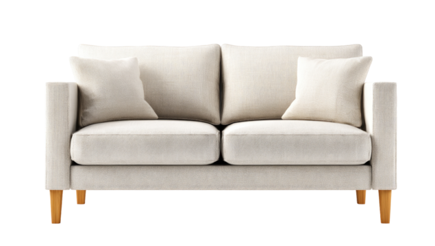 Light beige couch with simple lines