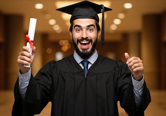 卒業式 笑顔の男性 卒業証書