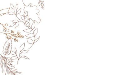草木の線画イラスト。秋の草木のベクターフレーム。冬の植物シンプル背景。
Line art illustration of plants. Vector frame of autumn plants. Simple background of winter plants.
