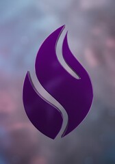 深紫色の炎 抽象的なロゴデザイン