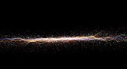 抽象的な光の帯 粒子 宇宙空間 輝き