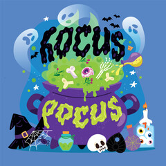 Cute Hocus Pocus Cauldron Illustration