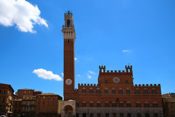 Fototapeta premium Piazza del Campo with Palazzo Pubblico, Siena, Italy