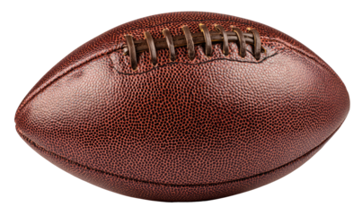 Close-up of a brown leather football