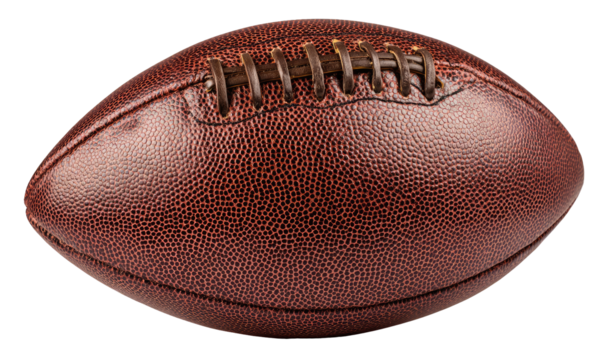 Close-up of a brown leather football