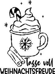 Tasse voll Weihnachtsfreude Vector – Elegant Christmas Datei Illustration with Festive Greeting Design