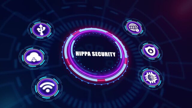 HIPAA Security Compliance Animation, Healthcare Data Protection and Privacy Regulation Concept