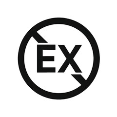 Isolated EX explosion proof icon, a modern, bold graphic design element for industrial safety regulations and hazardous area compliance
