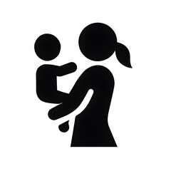 Mother Holding Baby Icon Isolated