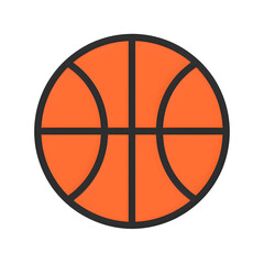 Vector illustration of a basketball with orange and black colors, perfect for sports design