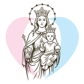 Our Lady Mary Help of Christians. Virgin Mary whit child Jesus.