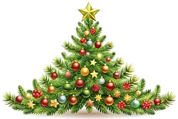 Christmas tree with many ornaments on it