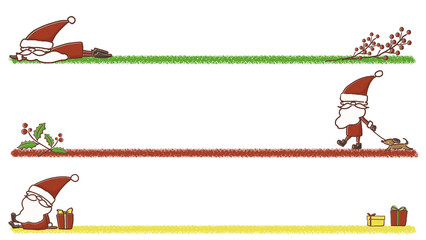 かわいいサンタさんのラインイラストセット