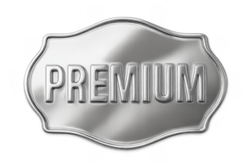 Premium quality silver metallic label badge emblem