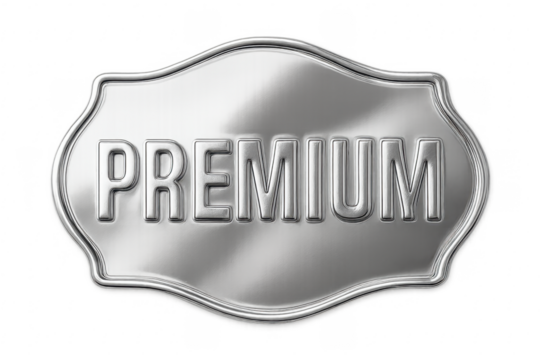 Premium quality silver metallic label badge emblem