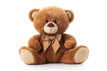 Teddy bear plush toy for kids isolated on white background