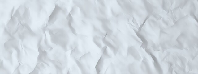 Obraz premium Crumpled White Paper Texture Background for Use in Creative Design Projects. Banner, copy space