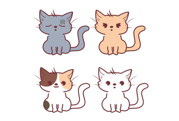 かわいい仔猫の表情イラストセット