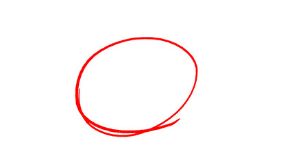 Red Circle Outline Marker Sketch &mdash; Transparent PNG