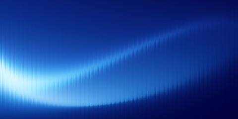 Abstract ribbed glass background in blue gradient tones with vertical wave texture and glossy light reflection, perfect for modern tech design, minimal visuals or digital surface presentations