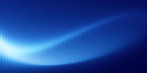 Selbstklebende Fototapeten Abstrakte Welle Abstract ribbed glass background in blue gradient tones with vertical wave texture and glossy light reflection, perfect for modern tech design, minimal visuals or digital surface presentations  © Idol Design