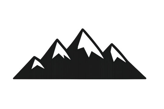 Mountain range icon vector graphic with snow peaks silhouette providing a winter nature and outdoor adventure concept