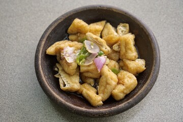 Tahu Gejrot Traditional Food from Cirebon Indonesia for Culinary and Cultural Photography
