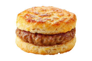 Delicious sausage biscuit sandwich kitchen food photography bright space
