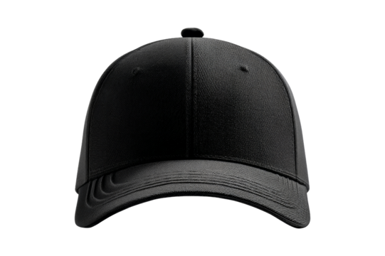 Stylish black cap for sports events urban setting product shot