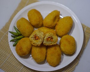 Kroket Kentang Indonesian Potato Croquette Snack for Culinary and Food Photography
